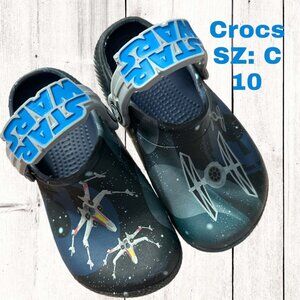 Crocs C 10 Star Wars Toddler Blue Tie Fighter X-wing Clogs Shoes Child
